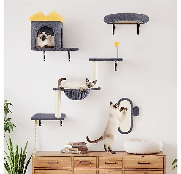 Yaheetech Katzen-Kletterwand Katzenmöbel-Set 4 teilig, mit Katzenhöhle & Ka günstig online kaufen