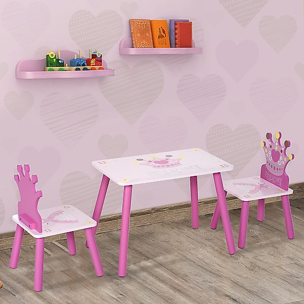 HOMCOM 3-tlg. Kindersitzgruppe mit 1 Kindertisch und 2 Stühlen für Kinder, günstig online kaufen