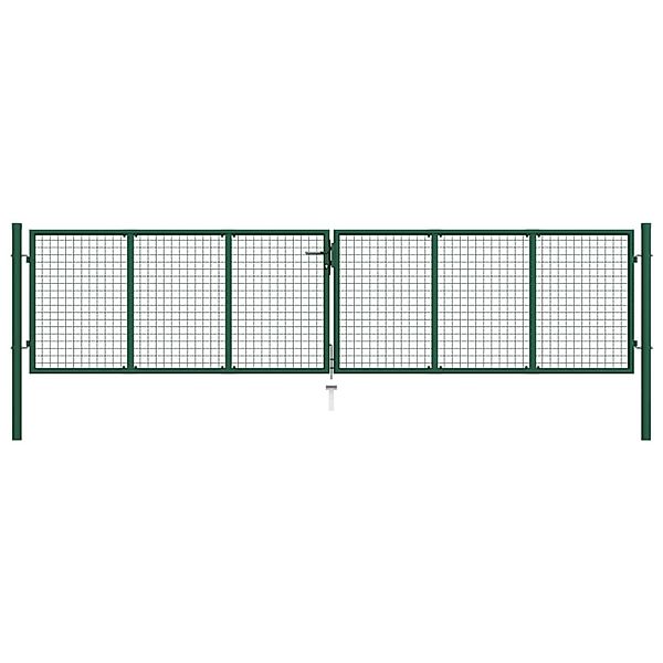 vidaXL Doppelstabmatten-Doppeltor Stahl 390x100 cm Grün 145748 günstig online kaufen