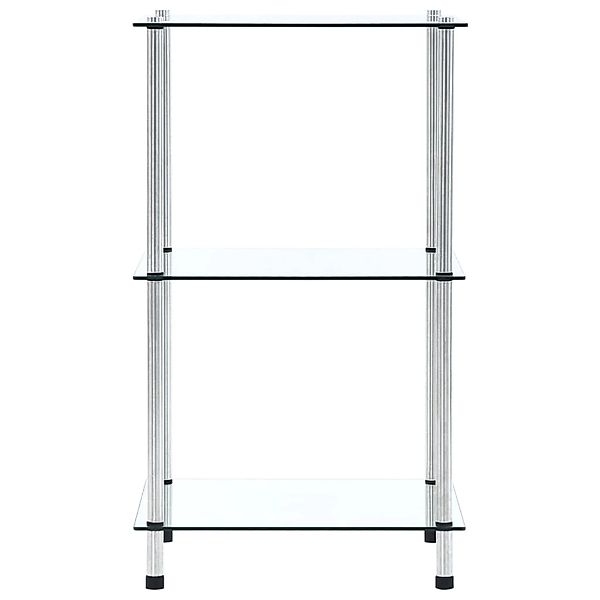 vidaXL Bücherregal Regal mit 3 Ablagen Transparent 40x40x67 cm Hartglas, 1- günstig online kaufen