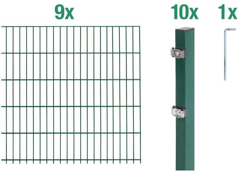 Alberts Doppelstabmattenzaun Grundset, (Set), Höhe: 80-160 günstig online kaufen