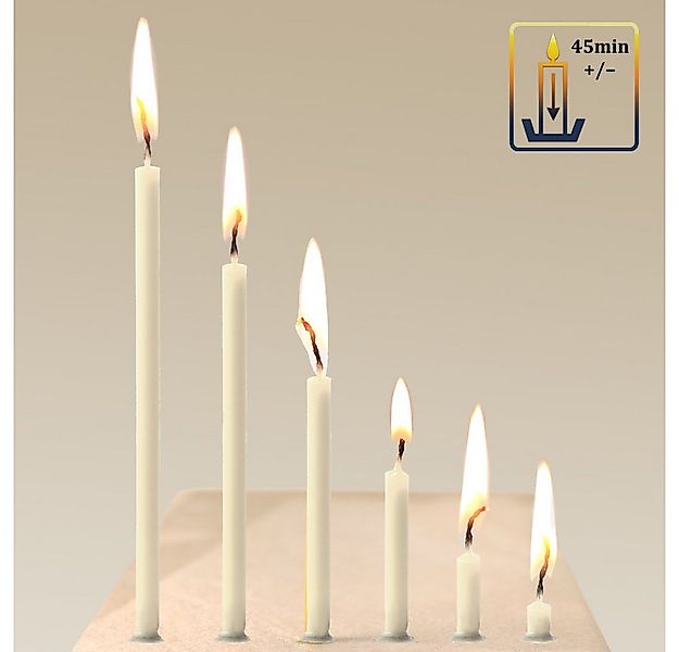 NKlaus Spitzkerze 100x Altarkerzen weiß Rußfrei Tropffrei dünn L 16c günstig online kaufen