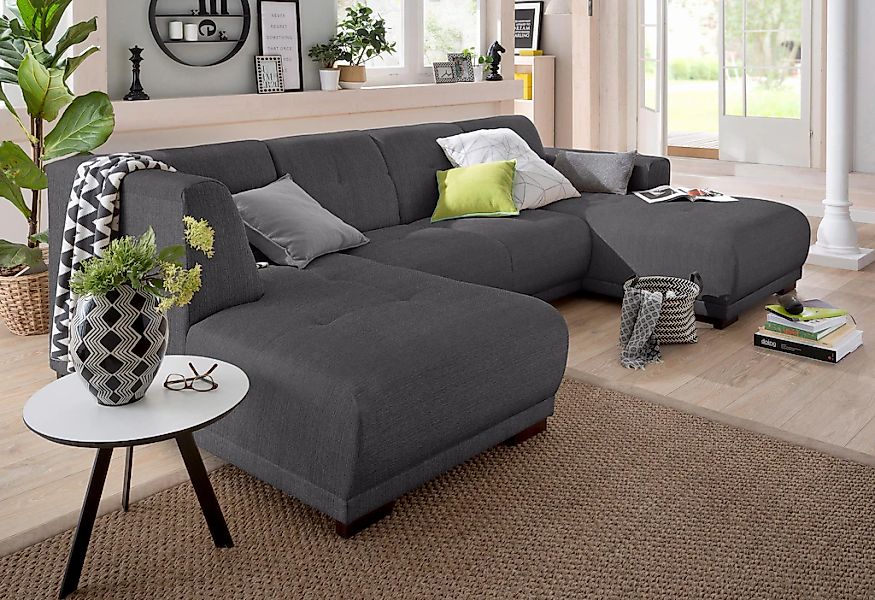Home affaire Wohnlandschaft "Langeland U-Form" incl. 2 Zierkissen, Recamier günstig online kaufen