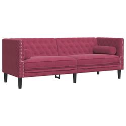 vidaXL Sofa Chesterfield-Sofa mit Nackenrollen 3-Sitzer günstig online kaufen