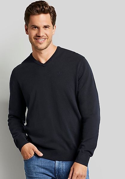 bugatti V-Ausschnitt-Pullover 7300-95510 100% Baumwolle Modern günstig online kaufen