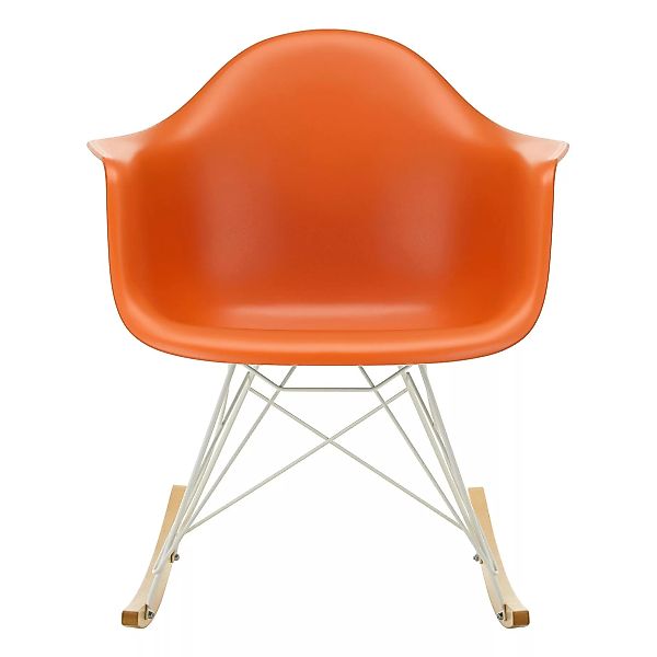 Vitra - Eames Plastic Armchair RAR Schaukelstuhl weiß - rostiges orange/Sit günstig online kaufen