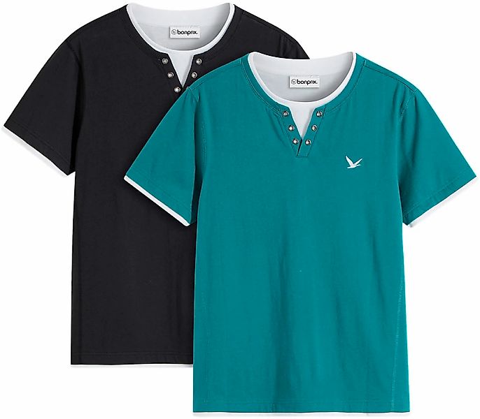 bonprix 2-in-1-Shirt "2 in 1 Shirt, Kurzarm (2er Pack)" Packung, 2, 2 Stk. günstig online kaufen