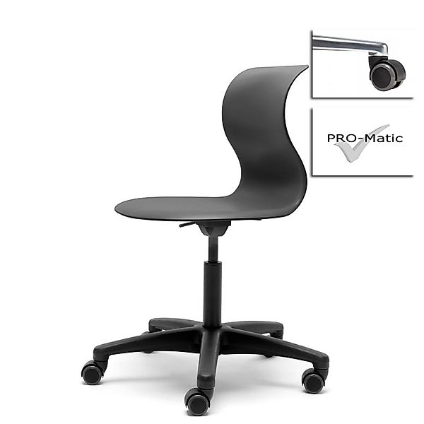 Kinderstuhl Pro 5 graphitschwarz Polyamid Weich mit schwarzer Abdeckung (fü günstig online kaufen