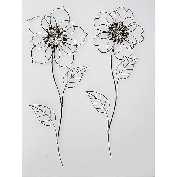 formano Wanddekoobjekt, Farbe: Silber, Motiv: Blumen günstig online kaufen