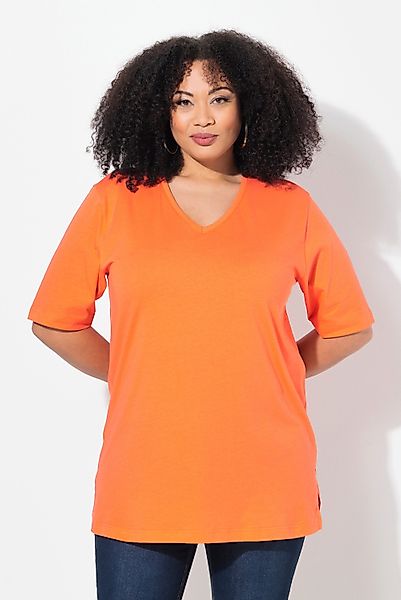 Ulla Popken T-Shirt T-Shirt V-Ausschnitt Relaxed günstig online kaufen