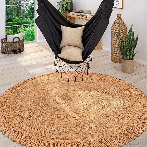 Paco Home Teppich »Viborg 596«, rund, 13 mm Höhe, handgefertigter Natur-Tep günstig online kaufen
