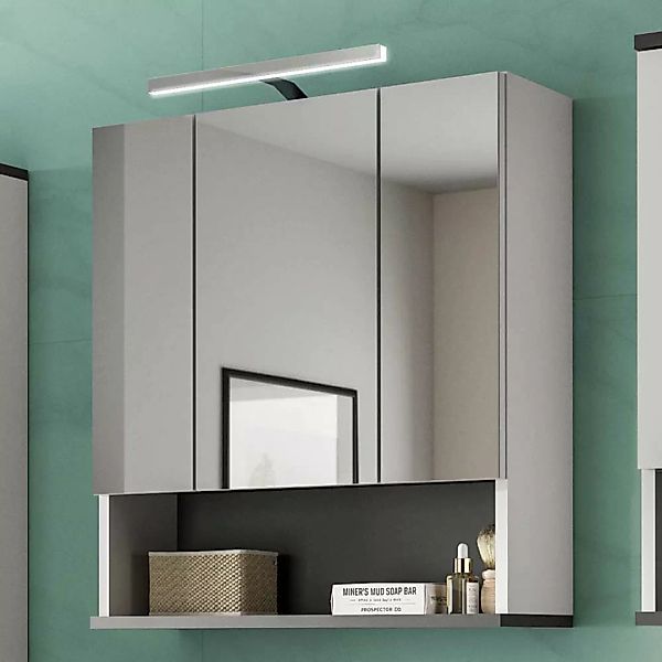 Badspiegelschrank in Anthrazit und Weiss Variante mit LED Beleuchtung günstig online kaufen