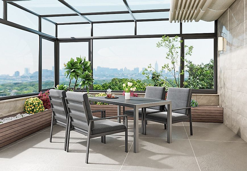 MeXo Gartenlounge-Set Gartenmöbel Set aus Aluminium günstig online kaufen