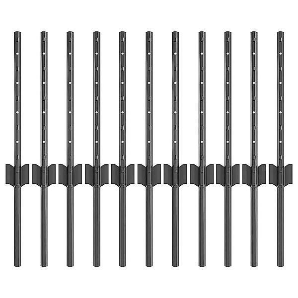 vidaXL Zaunpfosten 11 Stk Grau 40 cm Stahl 42006275 günstig online kaufen
