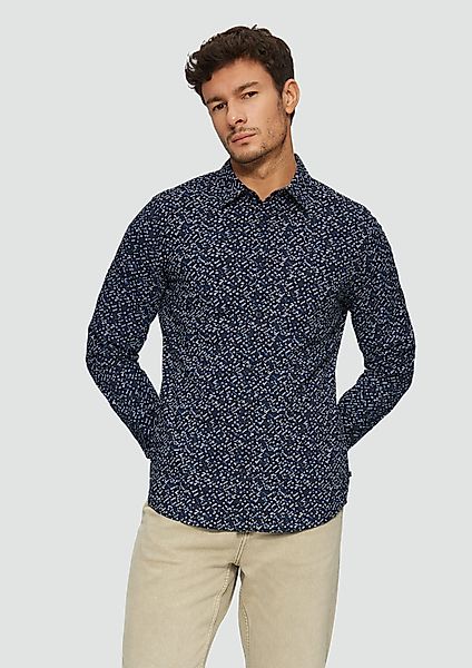 s.Oliver Langarmhemd Slim Fit: Gemustertes Hemd günstig online kaufen