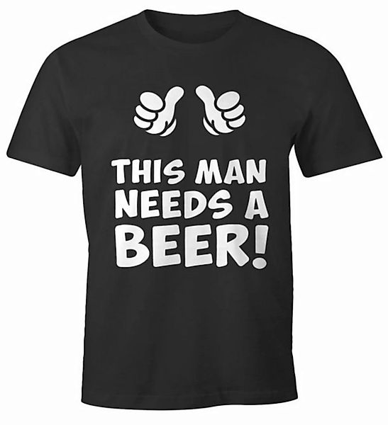 MoonWorks Print-Shirt This man needs a beer Herren Bier T-Shirt mit Print günstig online kaufen