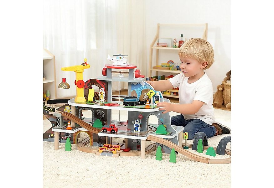 AIYAPLAY Spielzeugeisenbahn-Set mit Elektrische Lok, Zügen, Grundplatte, Kr günstig online kaufen