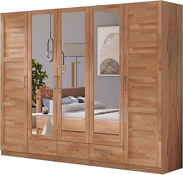 Home affaire Kleiderschrank »Sabrina, natürlicher Landhausstil, mit Innenau günstig online kaufen