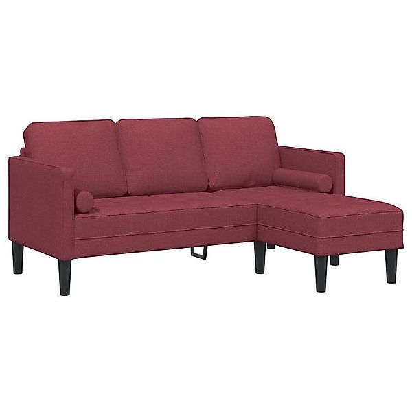 vidaXL Sofa 3-Sitzer L-förmiges Sofa Weinrot 160 cm Stoff, 1 Teile günstig online kaufen