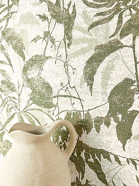 Newroom Vliestapete, Grün Tapete Modern Palmenblätter günstig online kaufen