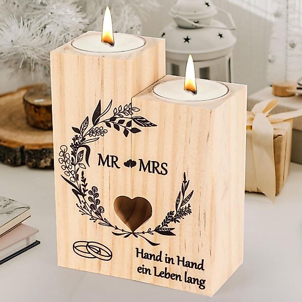 LuxusKollektion Kerzenständer Hochzeitsgeschenk Kerzenständer Set Holz günstig online kaufen