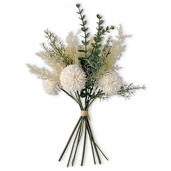Kunstblume Kunstblumen-Strauß creme-weiß mit Dahlien Eukalyptus günstig online kaufen