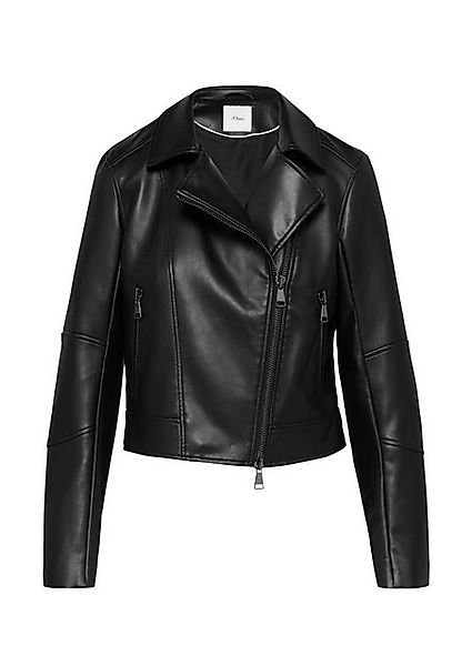 s.Oliver BLACK LABEL Lederimitatjacke (1, 1-St) Biker-Stil, Lederimitat, ro günstig online kaufen