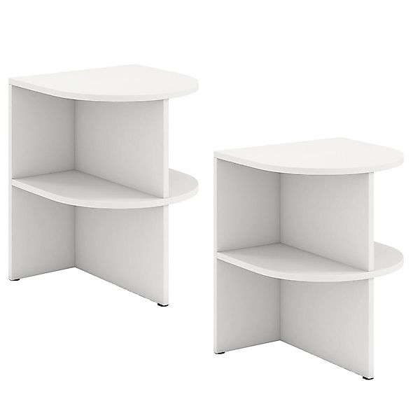 Costway Beistelltisch Halbrund 2er Set Nachttisch Sofatisch Weiß günstig online kaufen