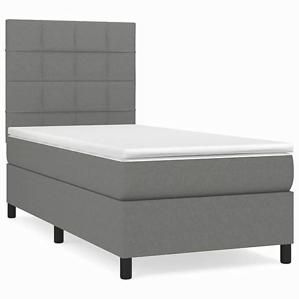 furnicato Bett Boxspringbett mit Matratze Dunkelgrau 90x200 cm Stoff (1-tlg günstig online kaufen