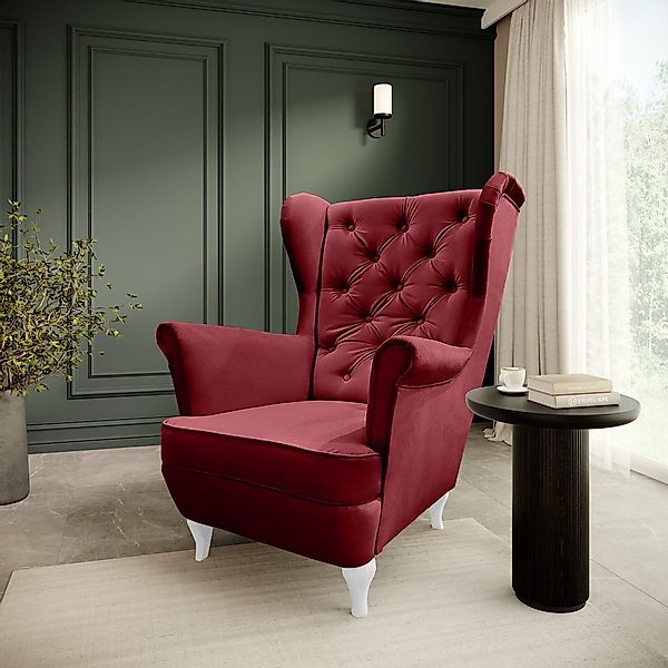 Beautysofa Ohrensessel Ohrensessel Sessel FALCO Chesterfield günstig online kaufen