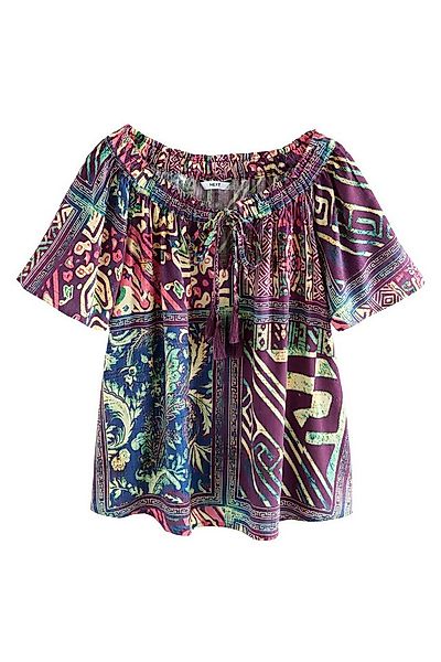 Next Blusenshirt Kurzärmliges Bardot-Oberteil mit Neckholder (1-tlg) günstig online kaufen