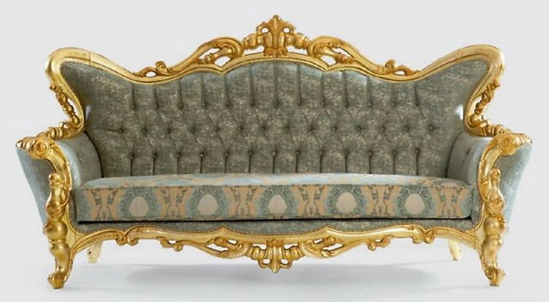 Casa Padrino Sofa Luxus Barock Sofa Grün / Gold 245 x 90 x H. 126 cm - Hand günstig online kaufen