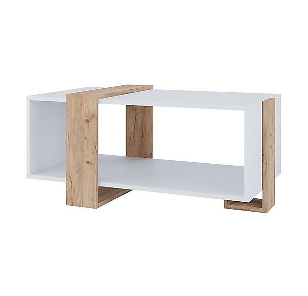 Vicco Couchtisch Aven, Weiß/Goldkraft Eiche, 91.5 x 52 cm (1-St) günstig online kaufen