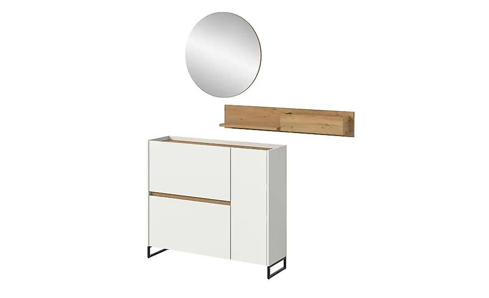 Garderobenkombination   ¦ weiß ¦ Maße (cm): B: 197 H: 140 Garderoben & Klei günstig online kaufen