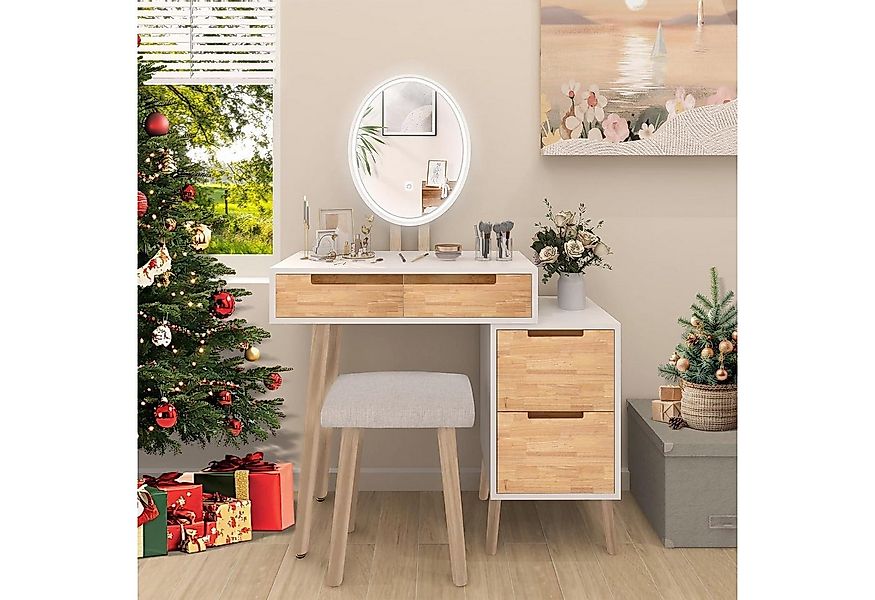 LuxusKollektion Schminktisch Schminktisch LED-Spiegel 4 Schubladen 1 Schran günstig online kaufen