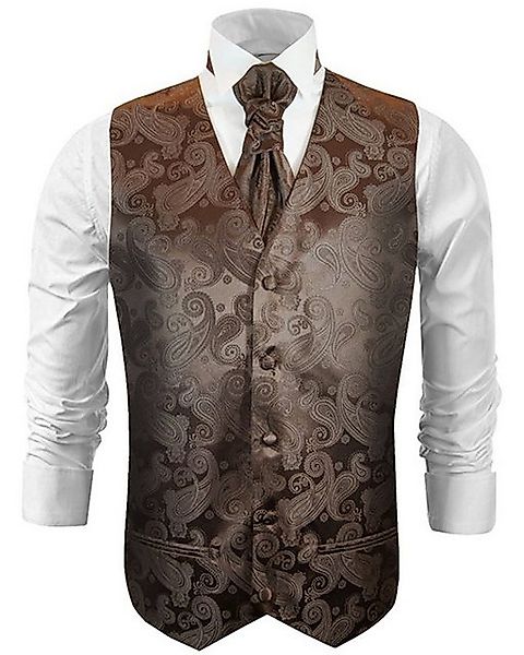 Paul Malone Anzugweste Herren Hochzeitsweste mit Plastron Set 2tlg paisley günstig online kaufen