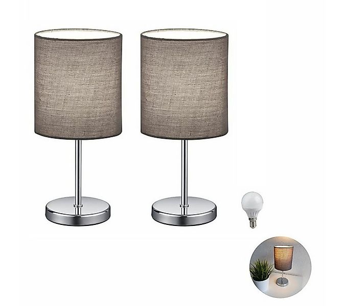 Lichthandel Hoch LED Tischleuchte Nachttischlampe 2er Set Nachttischleuchte günstig online kaufen