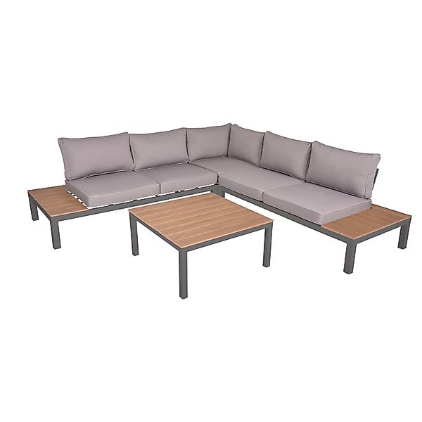 Garden Pleasure Lounge-Set Valentina 4-teilig Braun-Grau günstig online kaufen