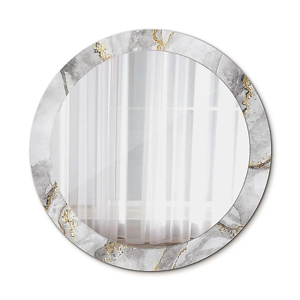Tulup Spiegel mit Aufdruck Marmormuster 90x90 cm Runder Spiegel mit Dekorat günstig online kaufen