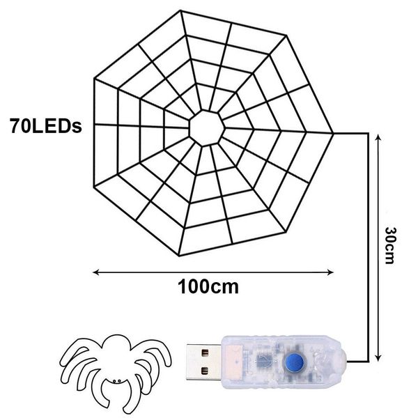Jibenhome LED-Lichternetz LED Spinnennetz-Licht Halloween mit günstig online kaufen