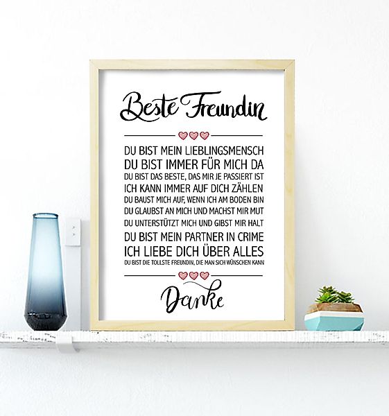 Close Up Poster Beste Freundin gerahmter günstig online kaufen