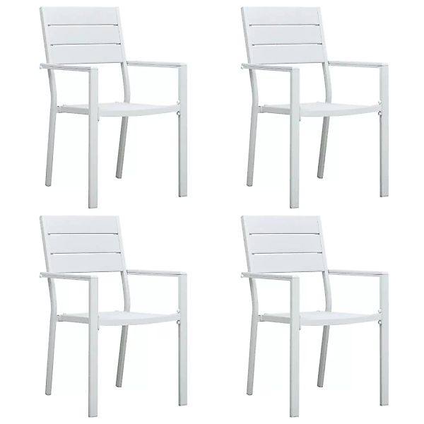 Gartenstühle 4 Stk. Weiß Hdpe Holz-optik günstig online kaufen