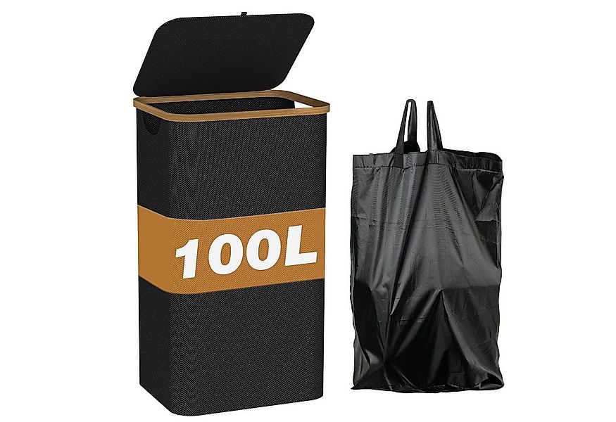 skelo Wäschekorb 160L Wäschekorb mit Deckel, Abnehmbare Wäschesack, Große F günstig online kaufen