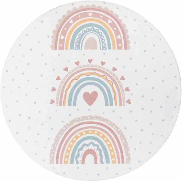 Paco Home Kinderteppich "Eliz 392" rund 12 mm Höhe Kurzflor, Spielteppich, günstig online kaufen