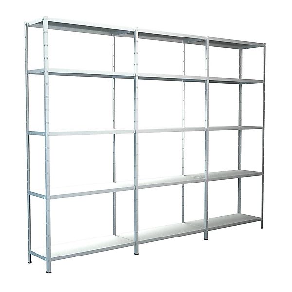 Schulte Steck-Grund- und 2 x Anbauregale 200 cm x 300 cm x 35 cm Weiß günstig online kaufen