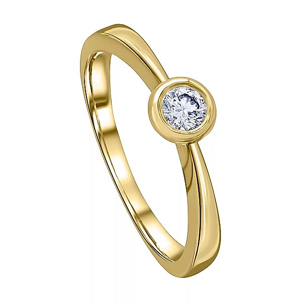 ONE ELEMENT Diamantring "0.1 ct Diamant Brillant Zarge Ring aus 750 Gelbgol günstig online kaufen