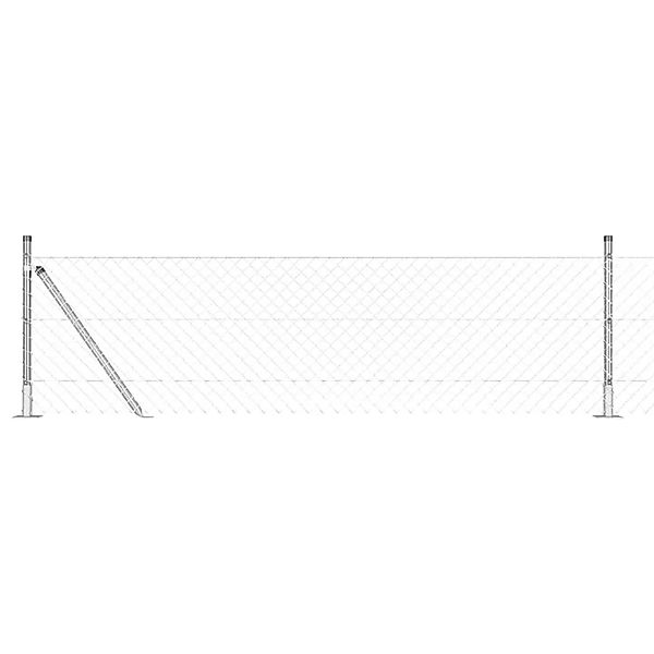 vidaXL Zaunpfosten Silber 25 x 0,4 m 40 x 40 mm Maschen Stahl 3351298 günstig online kaufen