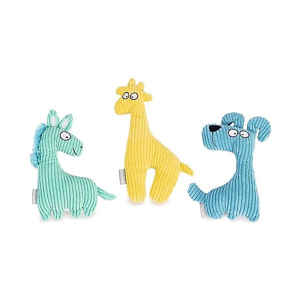 Beeztees Tierkuscheltier Hundespielzeug gerippt Hund blau günstig online kaufen