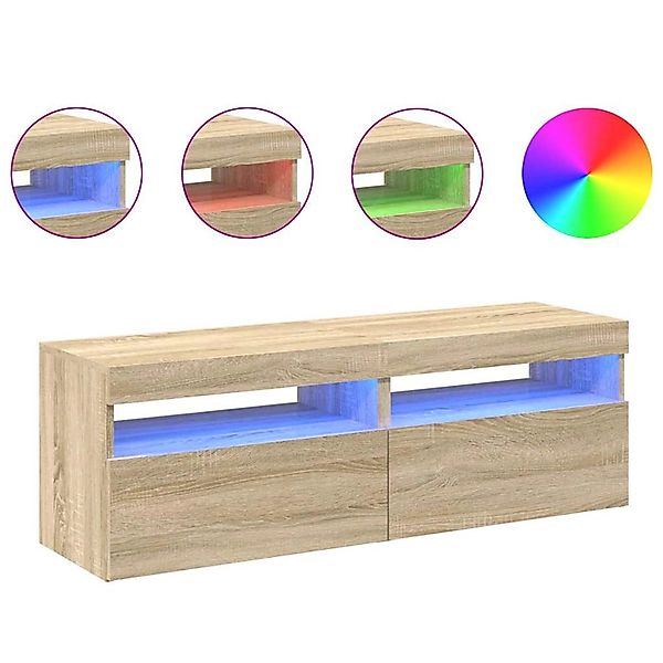 vidaXL TV-Schränke LED-Leuchten 2 Stk Sonoma-Eiche 60x35x40 cm 804416 günstig online kaufen
