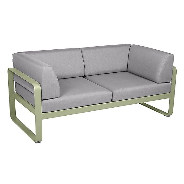 Bellevie 2-Sitzer Club Sofa 65 Lindgrün 79 Flanellgrau günstig online kaufen